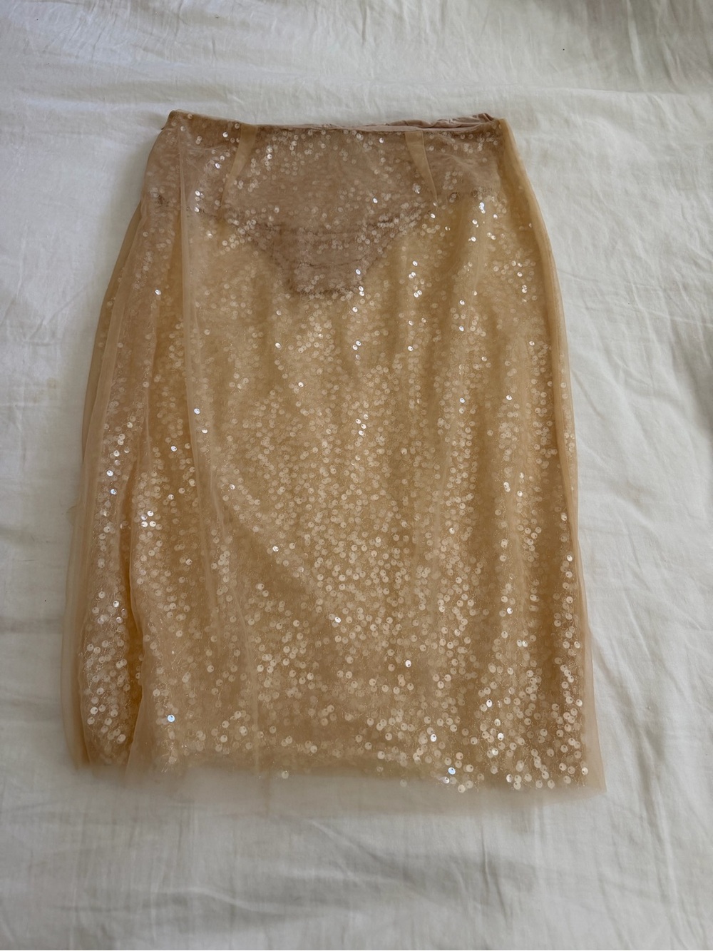 Sunday in Brooklyn Nude Sequin Pencil Skirt - Picture 3 of 3
